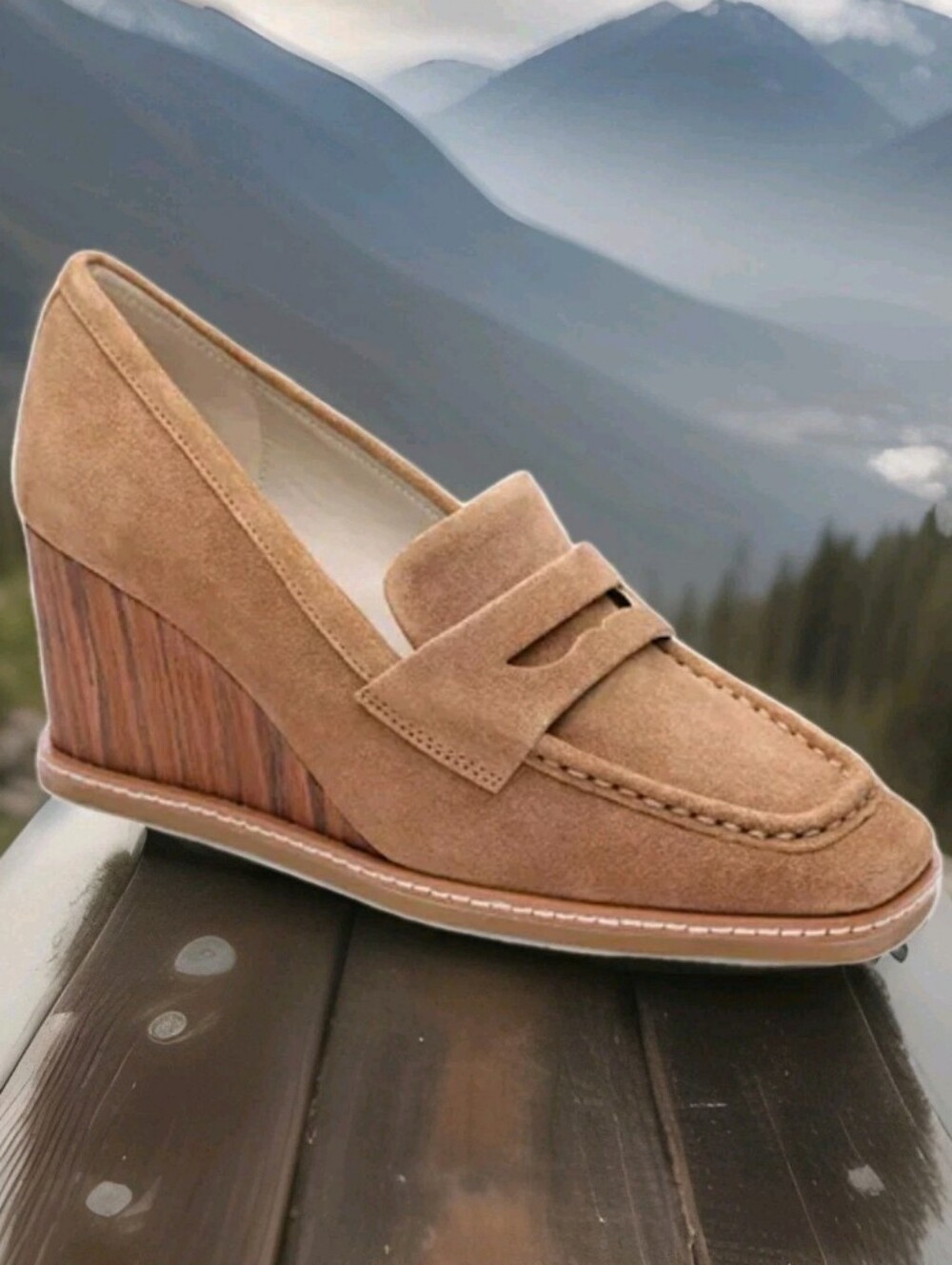SANCTUARY: WOMEN’S CADENCE WEDGE LOAFER PUMPS: SUEDE: SIZE 8.5M: BRAND NEW